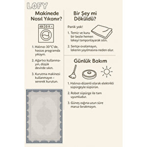 Pamuk Dokuma Taban Halı – Gri; Lacivert – Oriental Desen, Makinede Yıkanabilir, Kolay Temizlenebilir, Toz Ve Tüy Tutmaz, Kaymaz, Evcil Hayvan Dostu