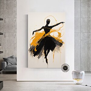 Modern Bale Kanvas Tablosu – Soyut Balerin Baskısı; Dans & Kadın; Ev Hediyesi