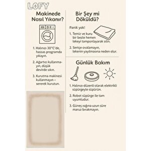 Pamuk Dokuma Taban Halı – Bej; Kahverengi – Geometrik Desen, Makinede Yıkanabilir, Kolay Temizlenebilir, Toz Ve Tüy Tutmaz, Kaymaz, Evcil Hayvan Dostu