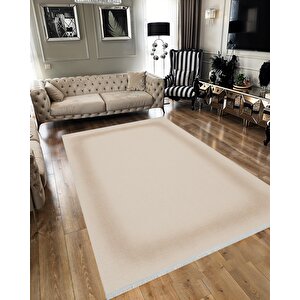 Pamuk Dokuma Taban Halı – Bej; Kahverengi – Geometrik Desen, Makinede Yıkanabilir, Kolay Temizlenebilir, Toz Ve Tüy Tutmaz, Kaymaz, Evcil Hayvan Dostu 160x230 cm