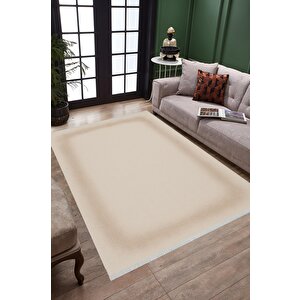 Pamuk Dokuma Taban Halı – Bej; Kahverengi – Geometrik Desen, Makinede Yıkanabilir, Kolay Temizlenebilir, Toz Ve Tüy Tutmaz, Kaymaz, Evcil Hayvan Dostu 160x230 cm