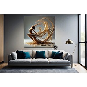 Balerin Dans Eden Kanvas Tablosu; İpek Elbiseli Modern Sanat