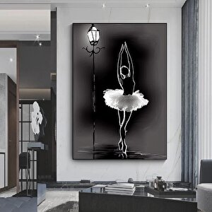 Balerin Kadın Kanvas Baskı – Soyut Duvar Sanatı; Dans Temalı Kanvas; Asmaya Hazır Tuval 100x150 cm