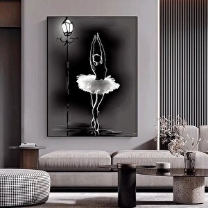 Balerin Kadın Kanvas Baskı – Soyut Duvar Sanatı; Dans Temalı Kanvas; Asmaya Hazır Tuval 100x150 cm