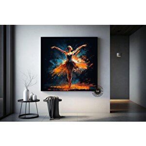 Balerin Dans Eden Kanvas Duvar Sanatı – İpek Elbiseli Modern Tasarım; Ev Dekoru Kanvas Baskısı