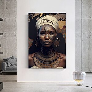 Modern Afrikalı Kadın Kanvas Tablo – Oturma Odası Dekoru; Etnik Kadın Sanatı; Afrikalı Kadın Baskısı