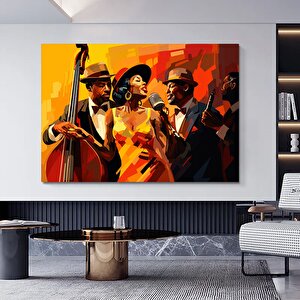 Retro Afrikalı Amerikalı Müzisyenler Kanvas Sanatı; Caz Kanvas Baskısı 30x40 cm