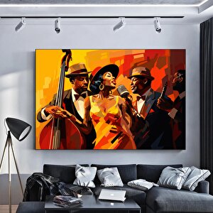 Retro Afrikalı Amerikalı Müzisyenler Kanvas Sanatı; Caz Kanvas Baskısı