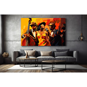 Retro Afrikalı Amerikalı Müzisyenler Kanvas Sanatı; Caz Kanvas Baskısı
