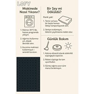 Yıkanabilir Salon Halısı – Siyah; Gri – Geometric Desen, Makinede Yıkanabilir, Kolay Temizlenebilir, Toz Ve Tüy Tutmaz, Kaymaz, Evcil Hayvan Dostu