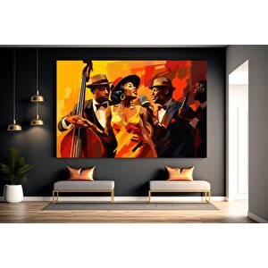 Retro Afrikalı Amerikalı Müzisyenler Kanvas Sanatı; Caz Kanvas Baskısı 70x100 cm
