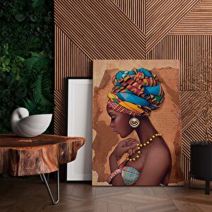 Modern Afrikalı Kadın Tablosu – Oturma Odası Dekoru, Etnik Kadın Sanatı 40x60 cm