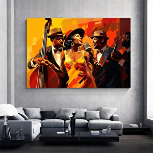 Retro Afrikalı Amerikalı Müzisyenler Kanvas Sanatı; Caz Kanvas Baskısı