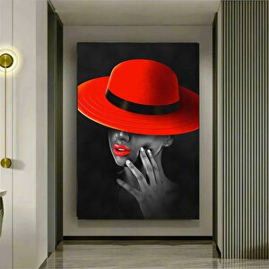 Moda Kızı Kanvas Resmi; Kırmızı Şapkalı Kadın Kanvas Resmi; Siyah Kadın Kanvas Baskısı; Etnik Kız Du