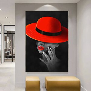 Moda Kızı Kanvas Resmi; Kırmızı Şapkalı Kadın Kanvas Resmi; Siyah Kadın Kanvas Baskısı; Etnik Kız Du