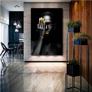 Modern Afrikalı Kadın Tablosu – Oturma Odası Dekoru, Etnik Kadın Sanatı 70x100 cm