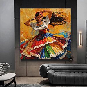 Meksikalı Dansçı Kanvas Tablosu; Hazır Asmaya