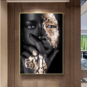 Modern Afrikalı Kadın Tablosu – Oturma Odası Dekoru, Etnik Kadın Sanatı 60x90 cm