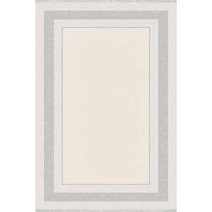 Pamuk Dokuma Taban Halı – Gri; Krem – Düz Renk Geometrik Desen, Makinede Yıkanabilir, Kolay Temizlenebilir, Toz Ve Tüy Tutmaz, Kaymaz, Evcil Hayvan Dostu