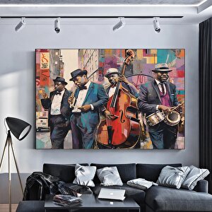 Afrikalı Caz Grafitisi; Saxofon Kanvas; Jazz Kanvas 50x70 cm