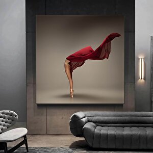 Dans Eden Balerin Kanvas Tablosu, Kadın Figürlü Dans Baskısı, Klasik Bale, Modern Dans 120x120 cm