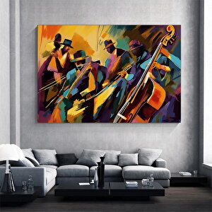 Caz Kulübü, Gece Ve Müzik, Konser, Orkestra, Caz Duvar Dekoru, Kanvas Baskı