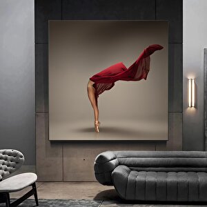 Dans Eden Balerin Kanvas Tablosu, Kadın Figürlü Dans Baskısı, Klasik Bale, Modern Dans 60x60 cm