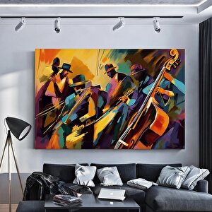 Caz Kulübü, Gece Ve Müzik, Konser, Orkestra, Caz Duvar Dekoru, Kanvas Baskı