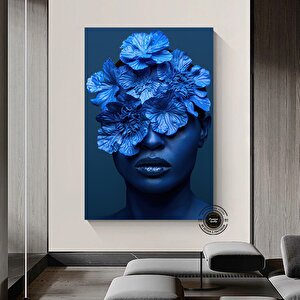 Etnik Kadın Kanvas Sanatı, Çok Renkli Soyut Kadın Portresi 150x290 cm