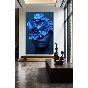 Etnik Kadın Kanvas Sanatı, Çok Renkli Soyut Kadın Portresi 150x290 cm