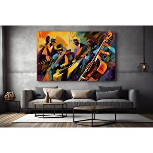 Caz Kulübü, Gece Ve Müzik, Konser, Orkestra, Caz Duvar Dekoru, Kanvas Baskı