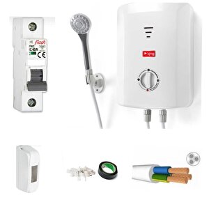 K 7008 Ekvator Şofben + 9mt  Kablolu  Tam Takım Set Montaja Hazır Paket