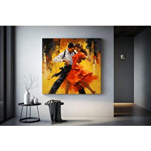 Ev Dekoru Kanvası, Büyük Kanvas, Çiftin Dans Ettiği Tablo, Müzik Odası Sanatı 80x80 cm