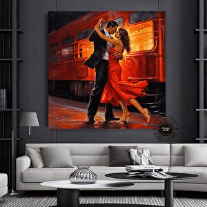 Kanvas Ev Dekoru; Büyük Kanvas; Dans Eden Çift Tablo Baskısı; Müzik Odası Sanatı; Tango Çifti Kanvas 80x80 cm