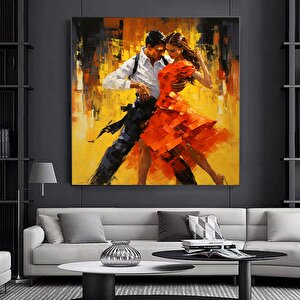 Ev Dekoru Kanvası, Büyük Kanvas, Çiftin Dans Ettiği Tablo, Müzik Odası Sanatı 70x70 cm