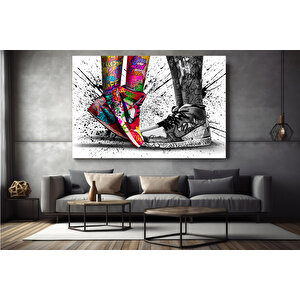 Spor Ayakkabılı Çift Kanvas Duvar Sanatı; Aşk Çifti Grafiti Poster Baskı; Grafiti Dekor; (kanvas Asm