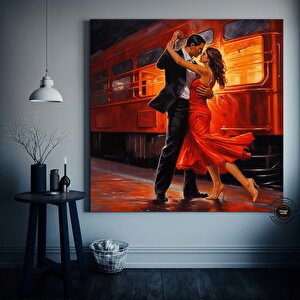 Kanvas Ev Dekoru; Büyük Kanvas; Dans Eden Çift Tablo Baskısı; Müzik Odası Sanatı; Tango Çifti Kanvas
