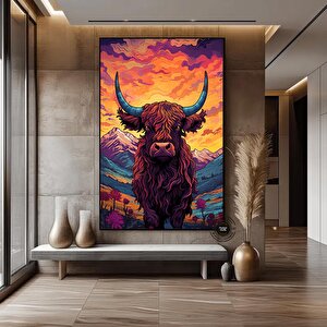 Çiftlik Evi Sığır Çiftliği Dekoru Tuval Duvar Sanatı, İnek Tuval Baskısı Duvar Sanatı, Portre 20x30 cm