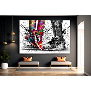 Spor Ayakkabılı Çift Kanvas Duvar Sanatı; Aşk Çifti Grafiti Poster Baskı; Grafiti Dekor; (kanvas Asm