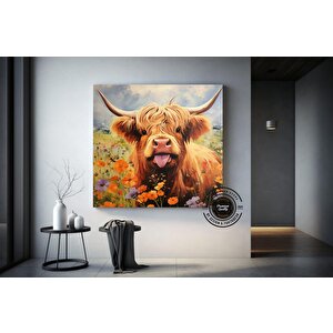 Özel Kanvas – Yüksek Dağ İneği, Çiftlik Evi Hediyesi