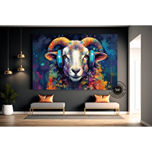 Soyut Renkli Koyun Posteri; Çiftlik Temalı Hediye 20x30 cm