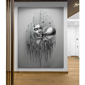 Aşık Çiftler Kanvas Tablosu, 3d İşlemeli Öpüşen Çiftler, Yatak Odası Kanvas Tablosu