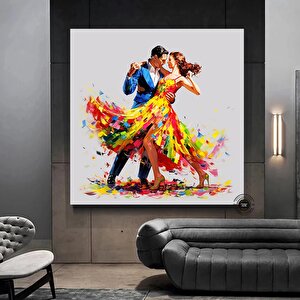 Ev Dekoru Kanvası, Büyük Kanvas, Çiftin Dans Ettiği Tablo, Müzik Odası Sanatı 60x60 cm