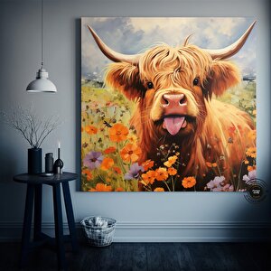 Özel Kanvas – Yüksek Dağ İneği, Çiftlik Evi Hediyesi