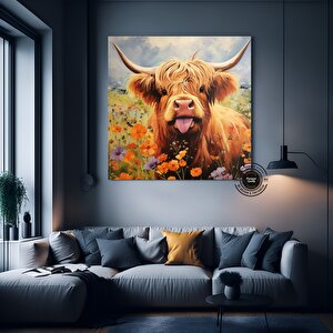 Özel Kanvas – Yüksek Dağ İneği, Çiftlik Evi Hediyesi