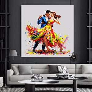Ev Dekoru Kanvası, Büyük Kanvas, Çiftin Dans Ettiği Tablo, Müzik Odası Sanatı 80x80 cm