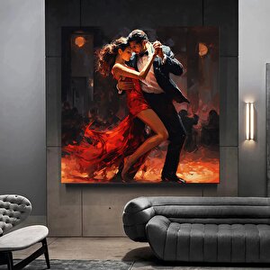Kanvas Ev Dekoru; Dans Eden Çift Tablo Baskısı; Müzik Odası Sanatı; Tango Çifti Kanvas Dekoru