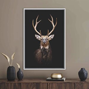 Geyik Fotoğrafçılığı, Trend Kanvas Tablo, Hayvan Duvar Dekoru, Çiftlik Evi Posteri 60x90 cm