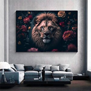 Aslan Duvar Sanatı; Aslan Kanvas Sanatı; Hayvan Duvar Sanatı; Kanvas Tablo; Modern Duvar Sanatı; Hay 80x150 cm