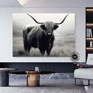 Yüksek Yayla İneği Tablo Baskısı – Rustik Çiftlik Evi Dekoru – Çok Renkli Veya Çerçevesiz Asılmaya Ha 30x40 cm